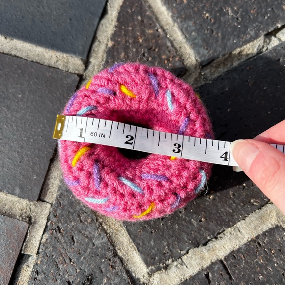 Hand Crocheted Pink Donut with Sprinkles Simpsons Inspired Plushie! - Picture 9 of 9